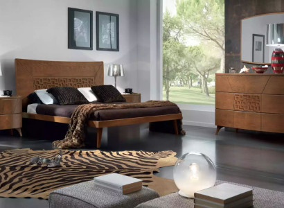 Bedroom Set Bed 2x Bedside tables Chest of drawers Design Luxus new 5tlg.